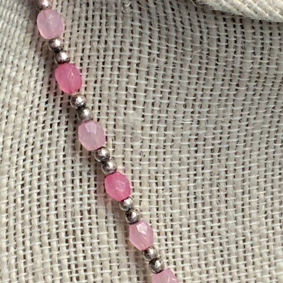 Western Bracelet Choker Necklace 14 In As Is Pink 7 Charms Cross Horse Boot BoHo - Picture 5 of 7